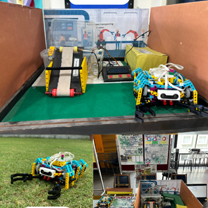 VermiKendra composting system and VermiDoot hexapod shown working together in an automated waste management solution.