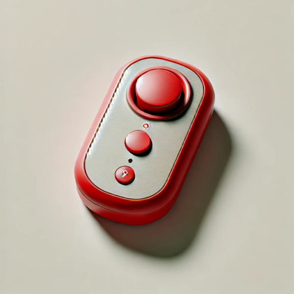 Press the red button for saving yourselves in case of dog attacks