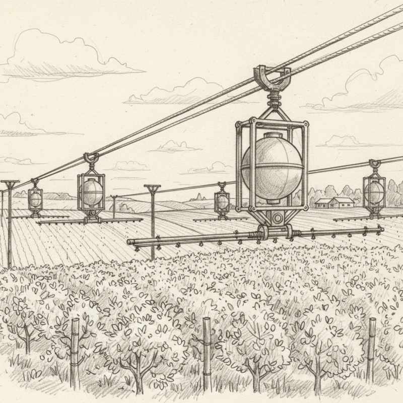 Rope Way Pesticides Spraying Robot